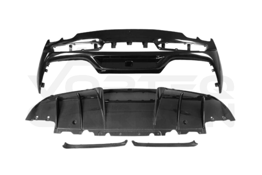 Unpainted Rear Bumper w/ Carbon Fiber Diffuser - Ferrari 296 GTB Type F171 (2022+)