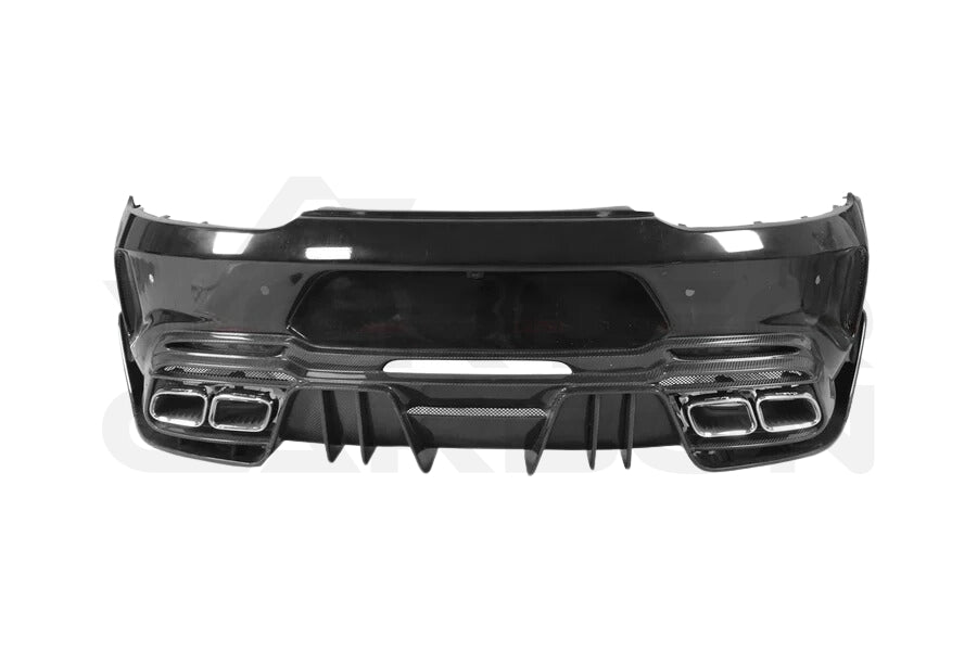 Partial Carbon Fiber I Style Rear Bumper w/ Exhaust Tips - Mercedes Benz AMG GTC (2017-2021)