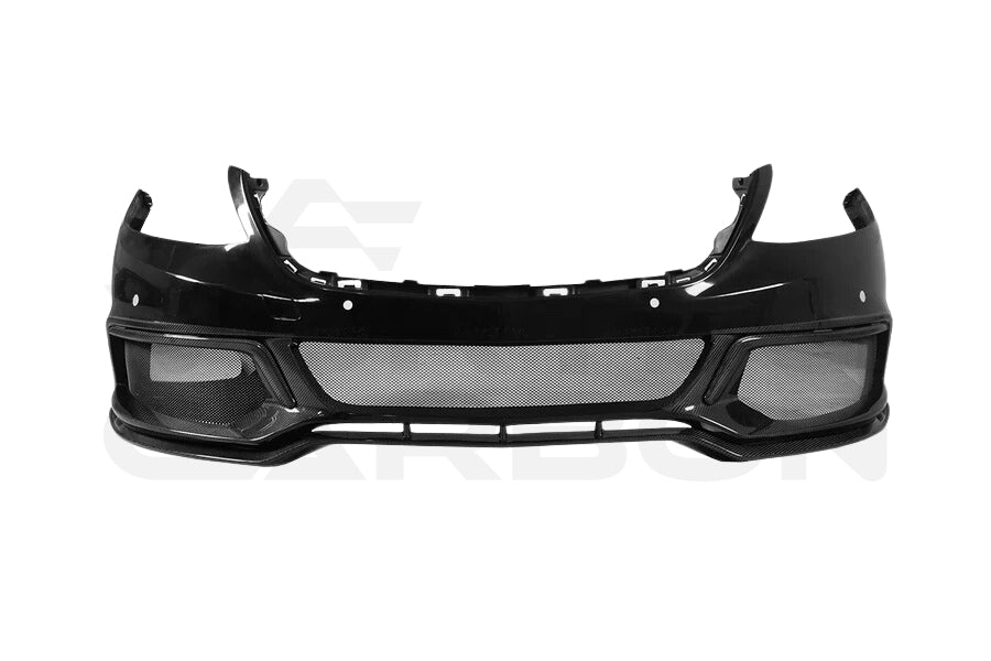 Partial Carbon Fiber B Style Front Bumper - Mercedes Benz W222 Sedan (2017-2020)