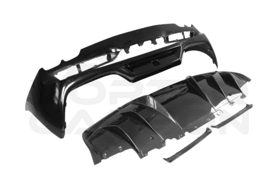Unpainted Rear Bumper w/ Carbon Fiber Diffuser - Ferrari 296 GTB Type F171 (2022+)