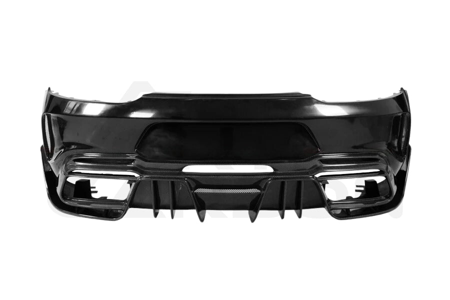 Partial Carbon Fiber I2 Style Rear Bumper w/ Exhaust Tips - Mercedes Benz AMG GT/GTS (2015-2021)