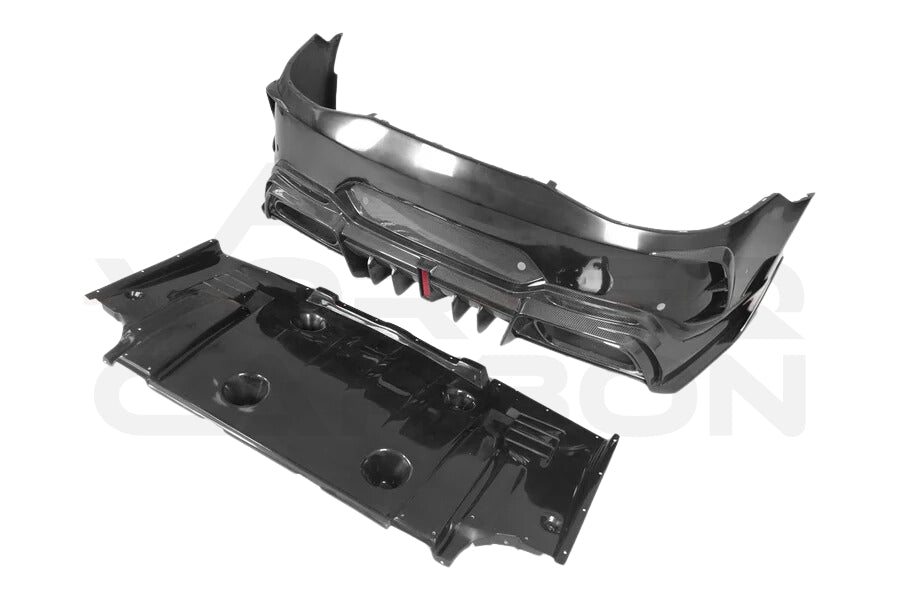 Partial Carbon Fiber I Style Rear Bumper - Mercedes AMG GT50 GT53 GT43 GT63 GT63S 4 Door Coupe X290 (2019-2024)