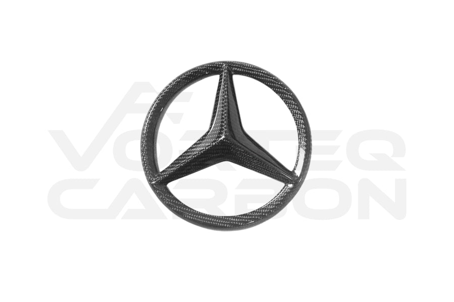 Carbon Fiber Grill Logo Cover - Mercedes Benz W205 C63/S AMG Coupe (2015-2018)