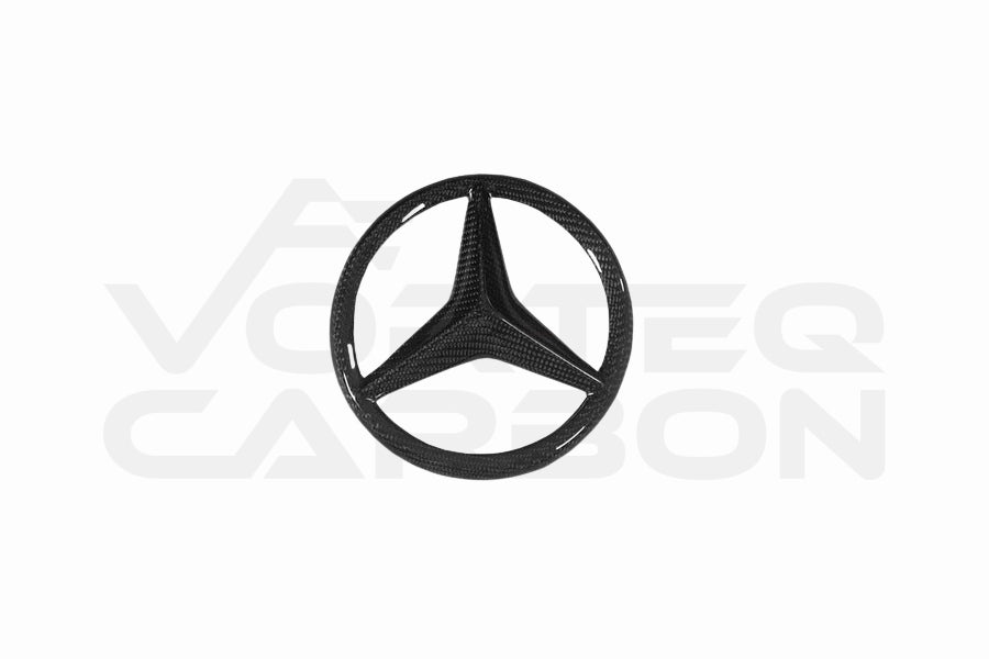 Carbon Fiber Grill Logo Cover - Mercedes Benz W205 C63/S AMG Coupe (2015-2018)