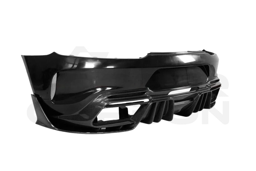 Partial Carbon Fiber I2 Style Rear Bumper w/ Exhaust Tips - Mercedes Benz AMG GT/GTS (2015-2021)