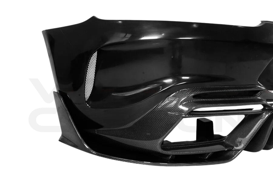 Partial Carbon Fiber I2 Style Rear Bumper w/ Exhaust Tips - Mercedes Benz AMG GT/GTS (2015-2021)