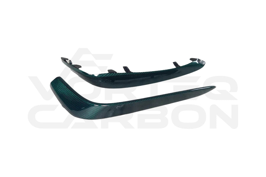 Carbon Fiber Front Bumper Upper Vent Canards - Mercedes Benz W205 C63/S AMG (2015-2021)