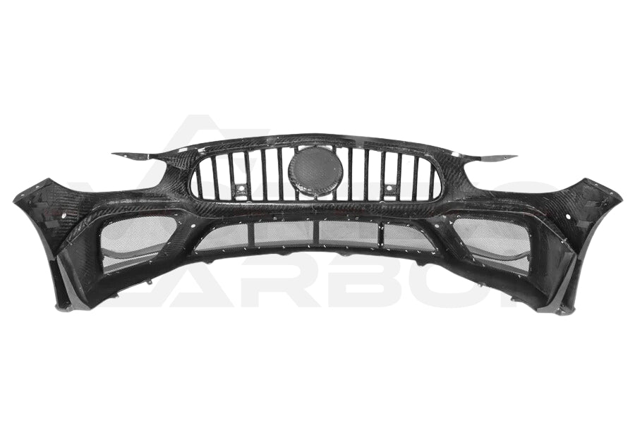 Partial Carbon Fiber I Style Front Bumper w/ Grilles - Mercedes Benz AMG GT/GTS (2015-2016)