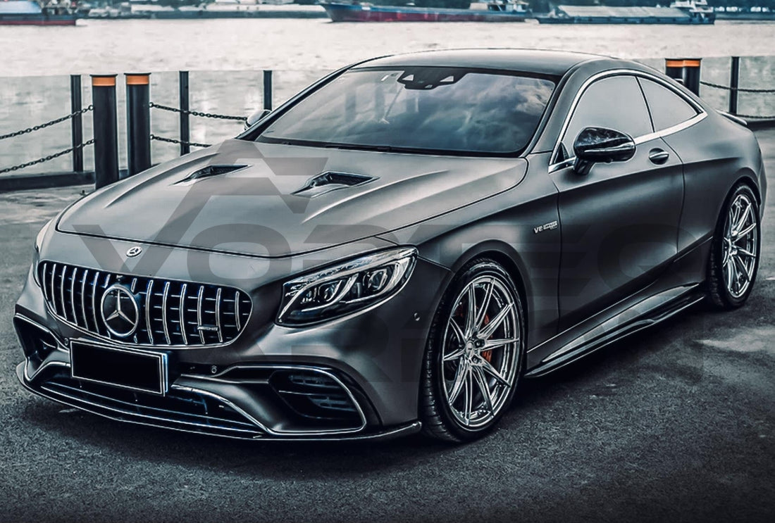 Carbon Fiber B Style Front Lip Mercedes Benz C217 S63/S65 AMG Coupe (2018 2021)