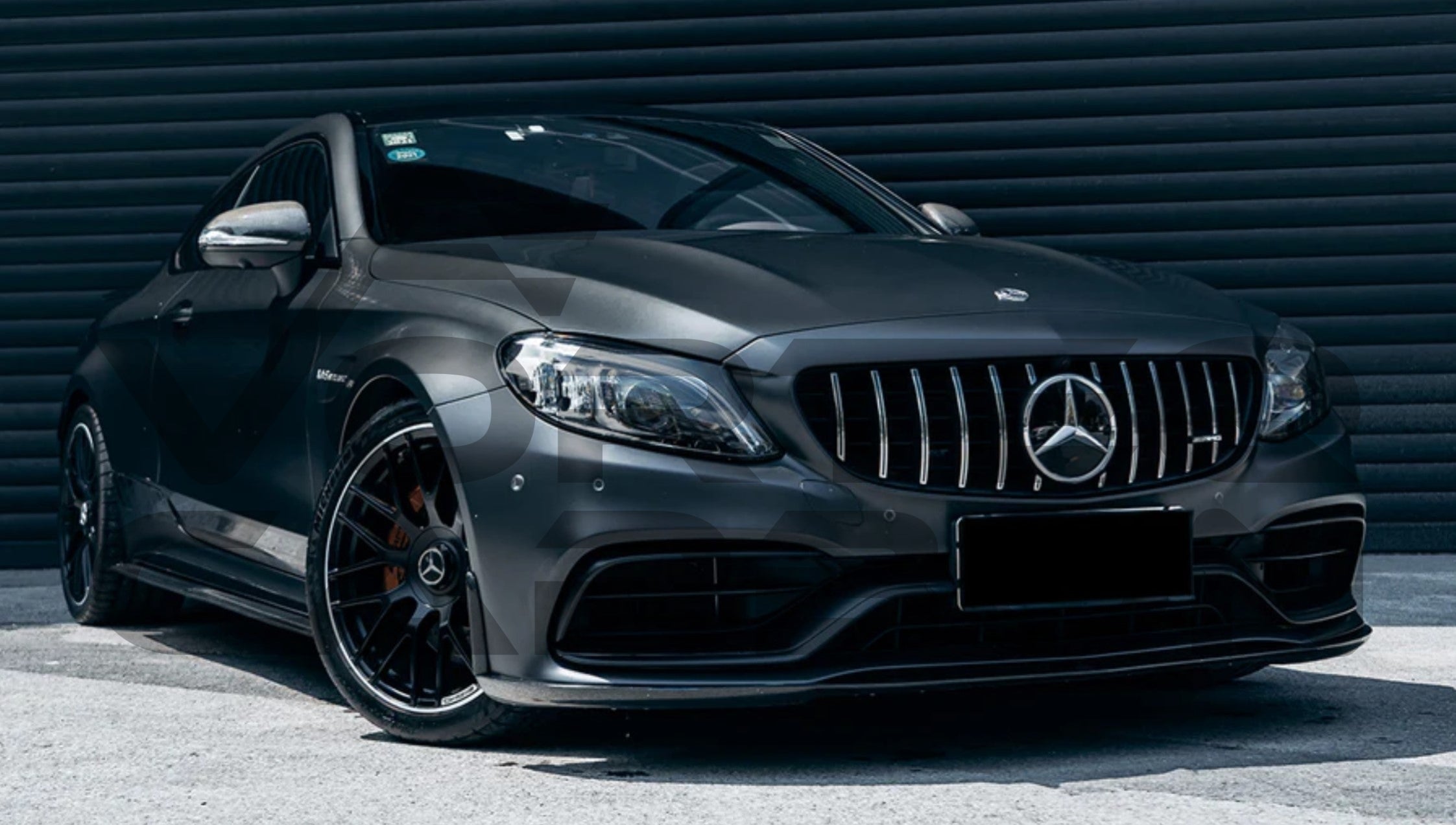 Carbon Fiber B Style Front Lip Mercedes Benz W205 C63/S AMG Coupe (2015 2021) 1