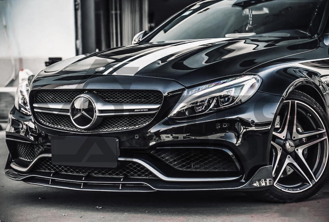 Carbon Fiber B Style Front Lip Mercedes Benz W205 C63/S AMG Coupe (2015 2021) 2