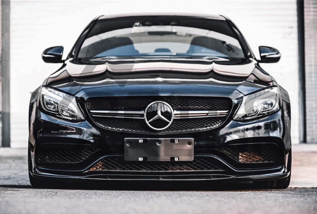 Carbon Fiber B Style Front Lip Mercedes Benz W205 C63/S AMG Sedan (2015 2021)