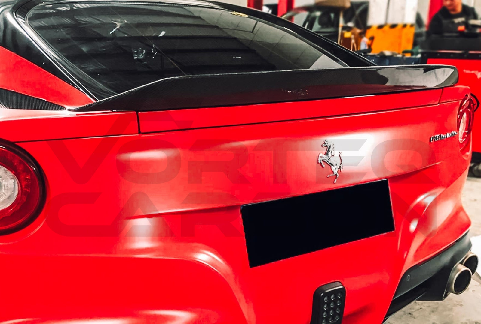 Carbon Fiber D Style Trunk Spoiler Ferrari F12 Berlinetta (2012 2017)