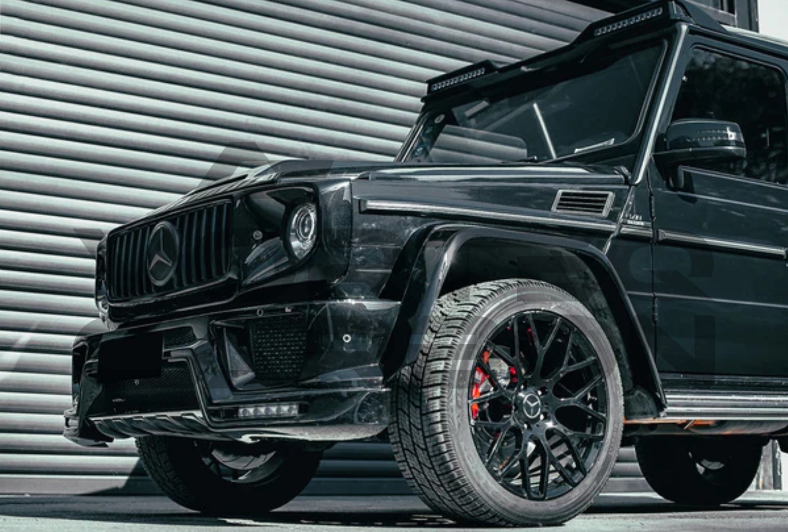 Carbon Fiber Front Roof Spoiler LED (V1) Mercedes W463 G Class Wagon (2006 2018)