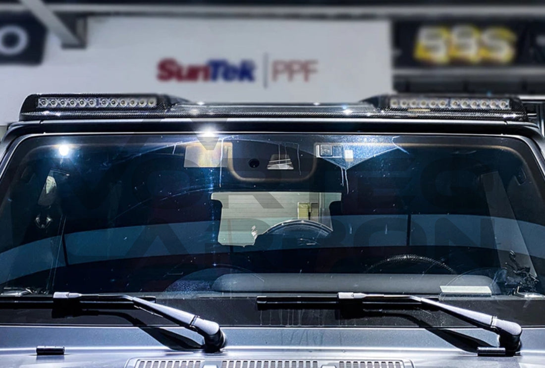 Carbon Fiber Front Roof Spoiler With LED Lights (V1) Mercedes G Wagon G550 G63 AMG (W464 G Class)