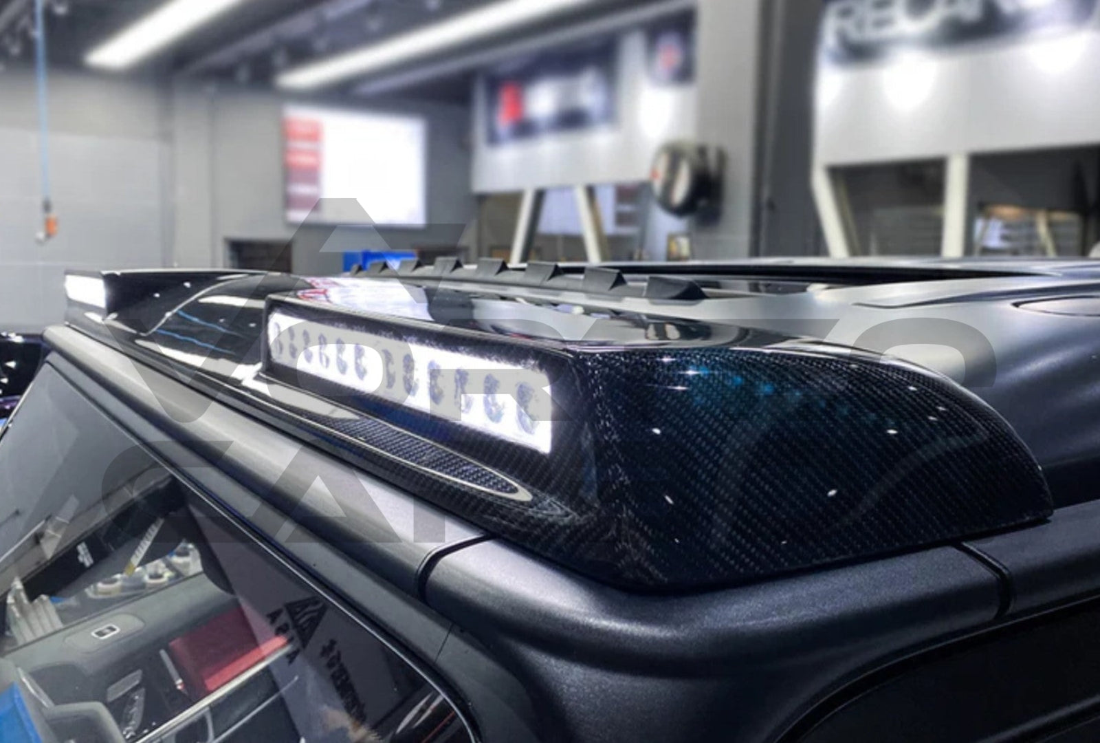 Carbon Fiber Front Roof Spoiler With LED Lights (V1) Mercedes G Wagon G550 G63 AMG (W464 G Class) 1