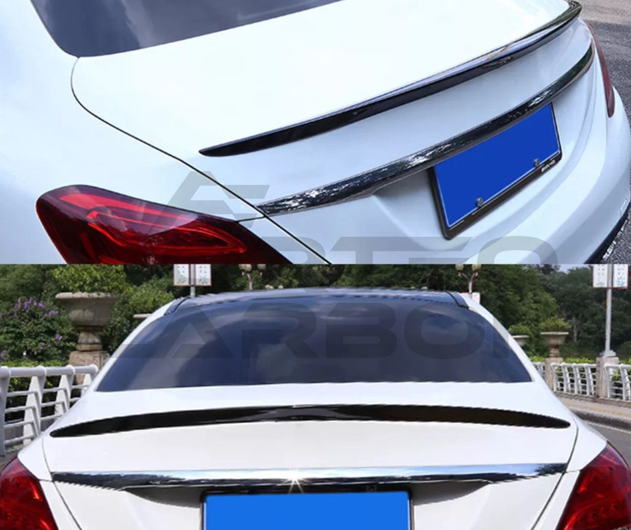 Carbon Fiber Gloss Black Trunk Spoiler Mercedes W222 S Class Sedan