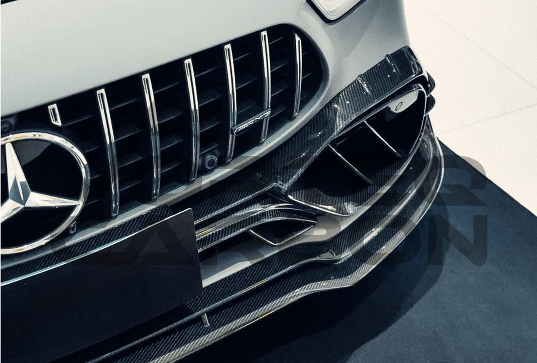 Carbon Fiber I Style Front Bumper Lip Splitter Mercedes Benz AMG GT50 GT53 GT43 4 Door Coupe X290 (2019 2024)