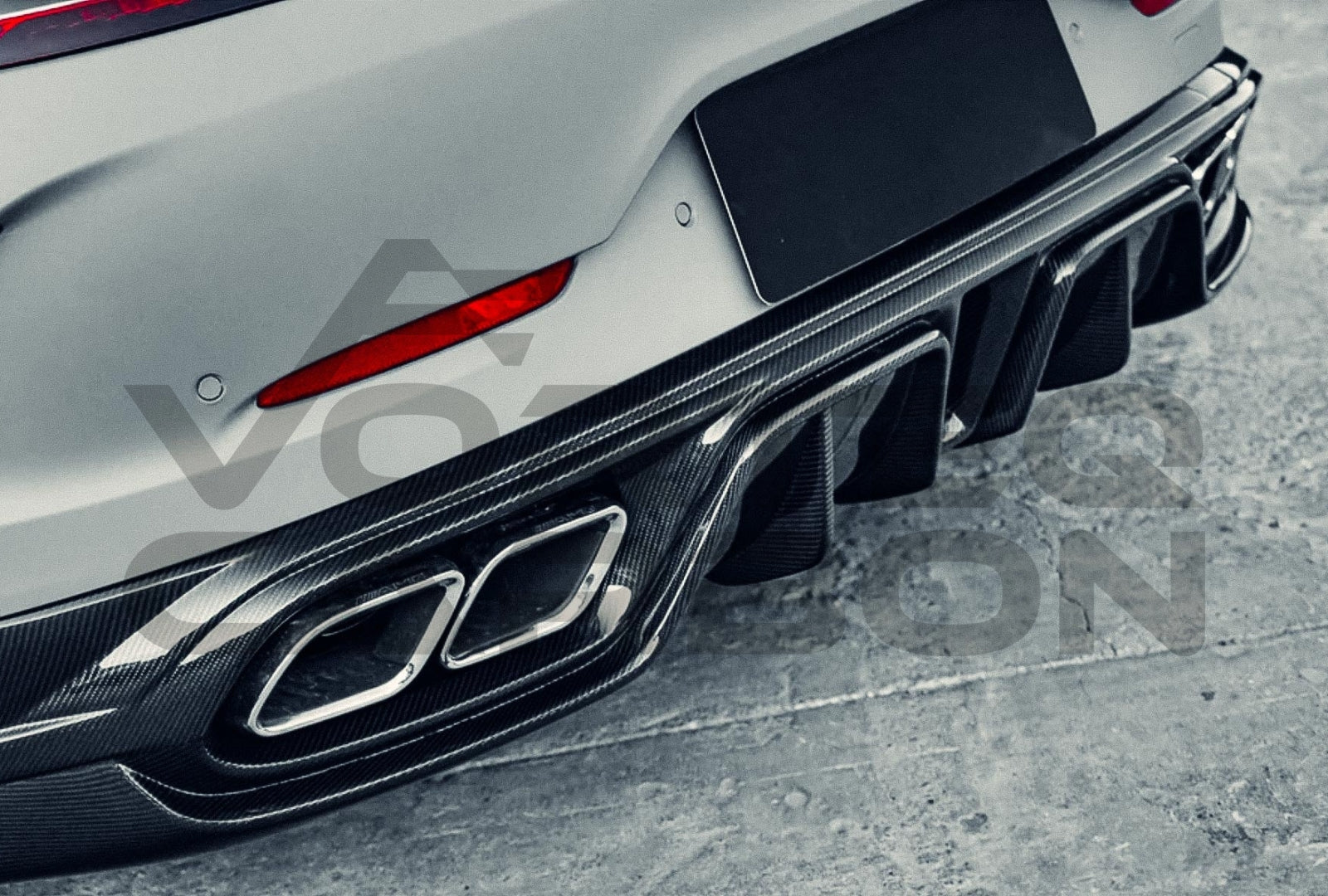 Carbon Fiber I Style Rear Diffuser w/ Exhaust Tips Mercedes Benz AMG GT50 GT53 GT43 4 Door Coupe X290 (2019 2024)