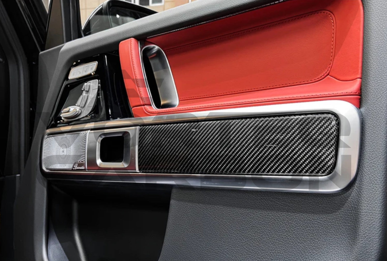 Carbon Fiber Interior Door Trim Replacement (4 Pieces) Mercedes G Wagon G550 G63 AMG (W464 G Class)