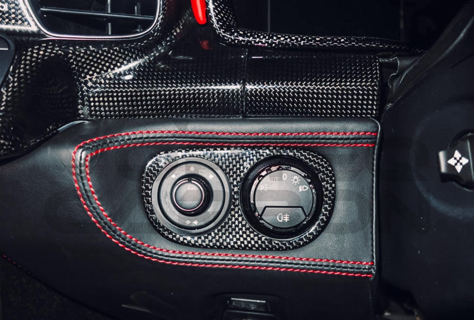 Carbon Fiber Light Switch Cover Ferrari 458 Coupe / Spyder / Speciale (2010 2015)