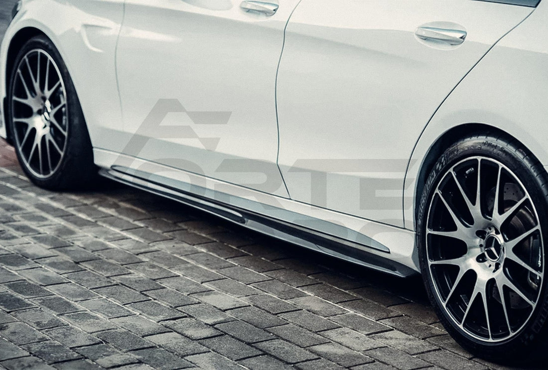 Carbon Fiber P Style Side Skirts Mercedes Benz C Class W205 Sedan (2015 2021)