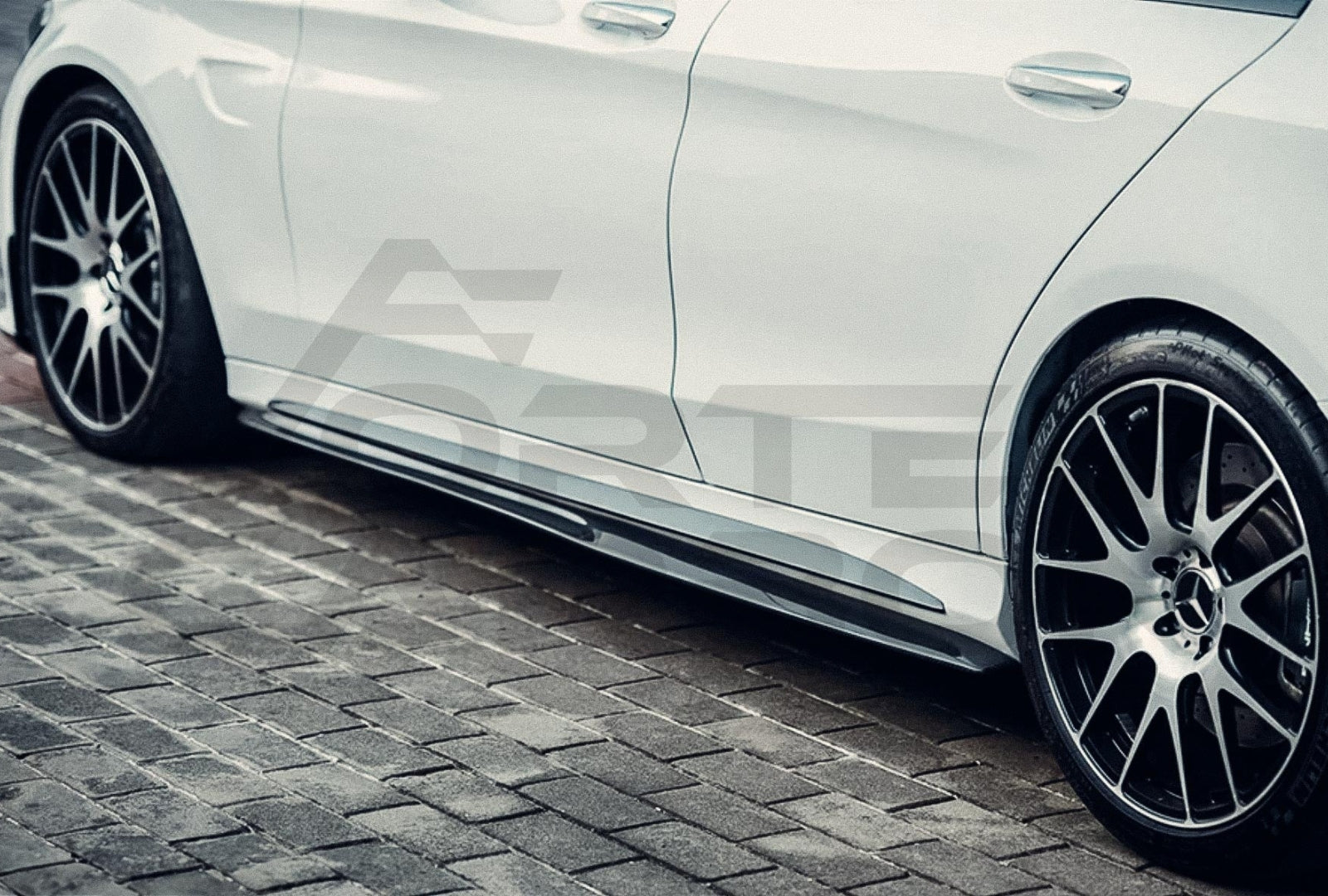 Carbon Fiber P Style Side Skirts Mercedes Benz C Class W205 Sedan (2015 2021)