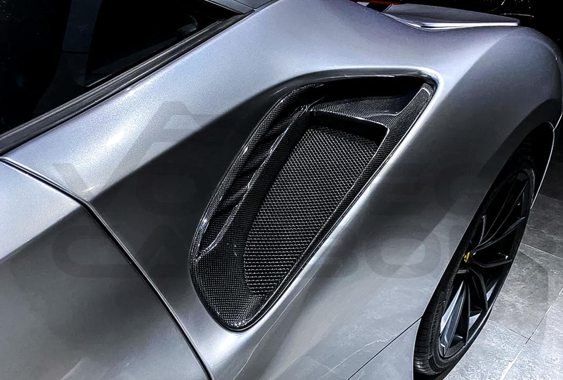 Carbon Fiber Pista Style Quarter Panel Side Vent Scoops Ferrari 488 GTB & Spyder (2015 2020)