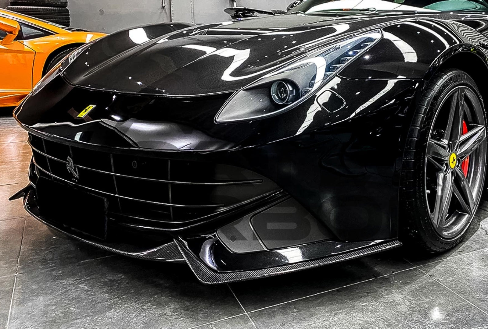 Carbon Fiber R Style Front Lip Ferrari F12 Berlinetta (2012 2017)