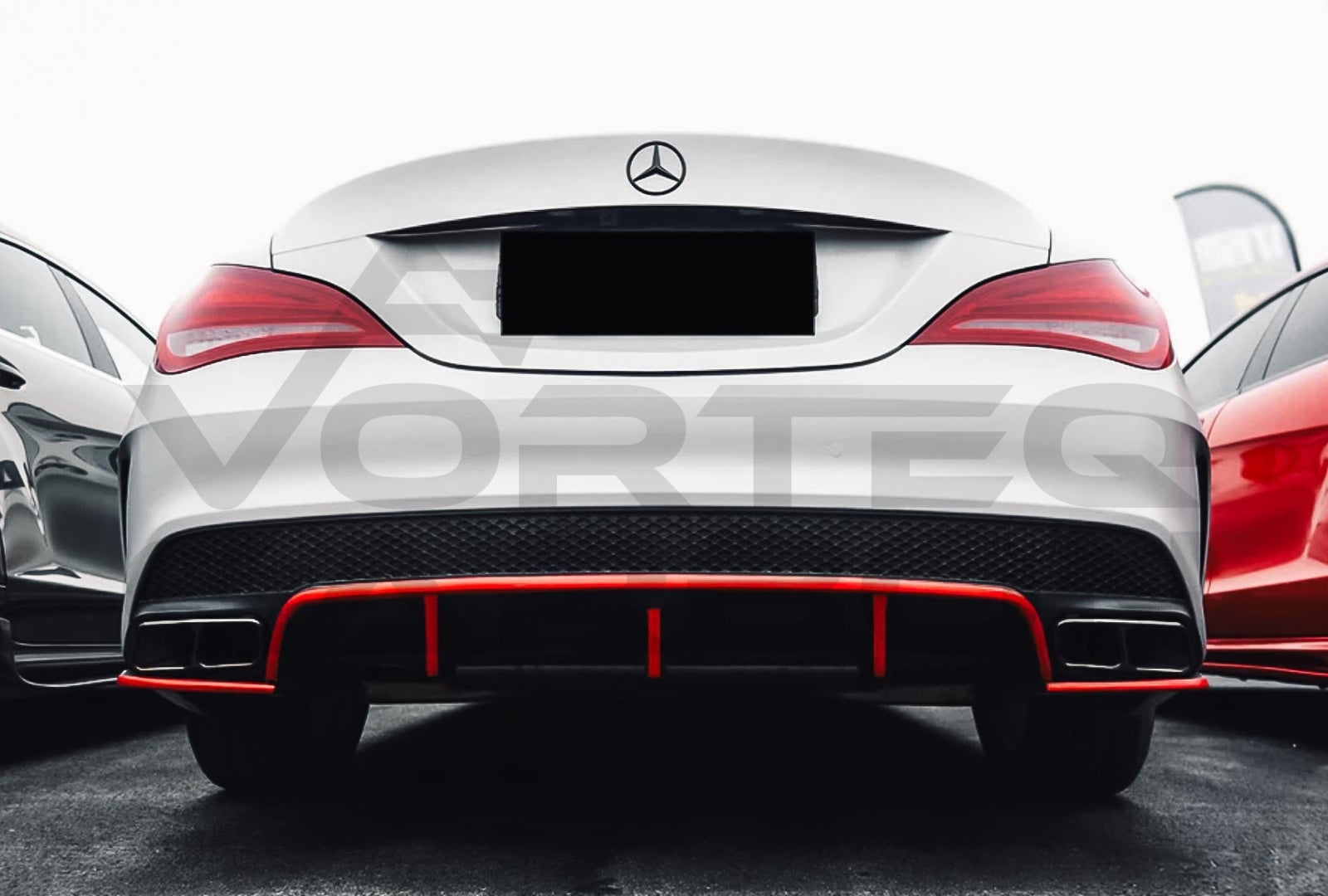 Carbon Fiber R Style Rear Diffuser Mercedes Benz W117 CLA Sport / CLA45 AMG (2013 2016)