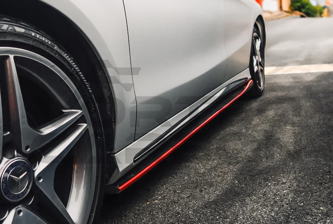 Carbon Fiber R Style Side Skirts Mercedes Benz W117 CLA Sport / CLA45 AMG (2013 2016)