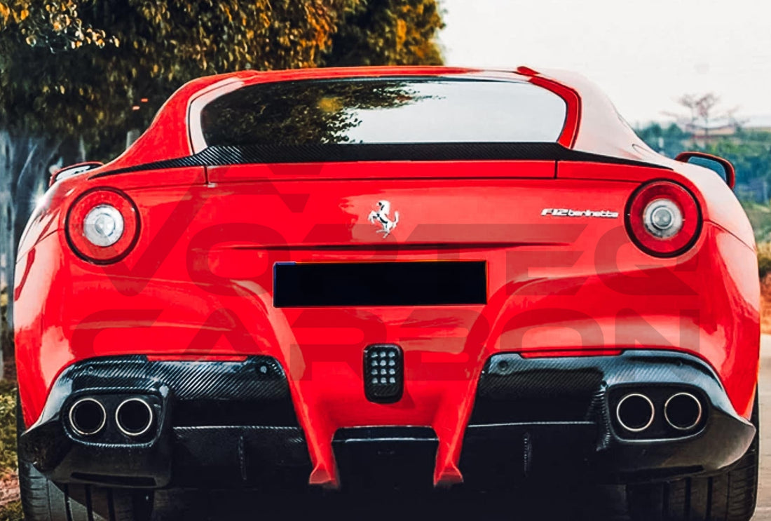 Carbon Fiber R Style Trunk Spoiler Ferrari F12 Berlinetta (2012 2017)