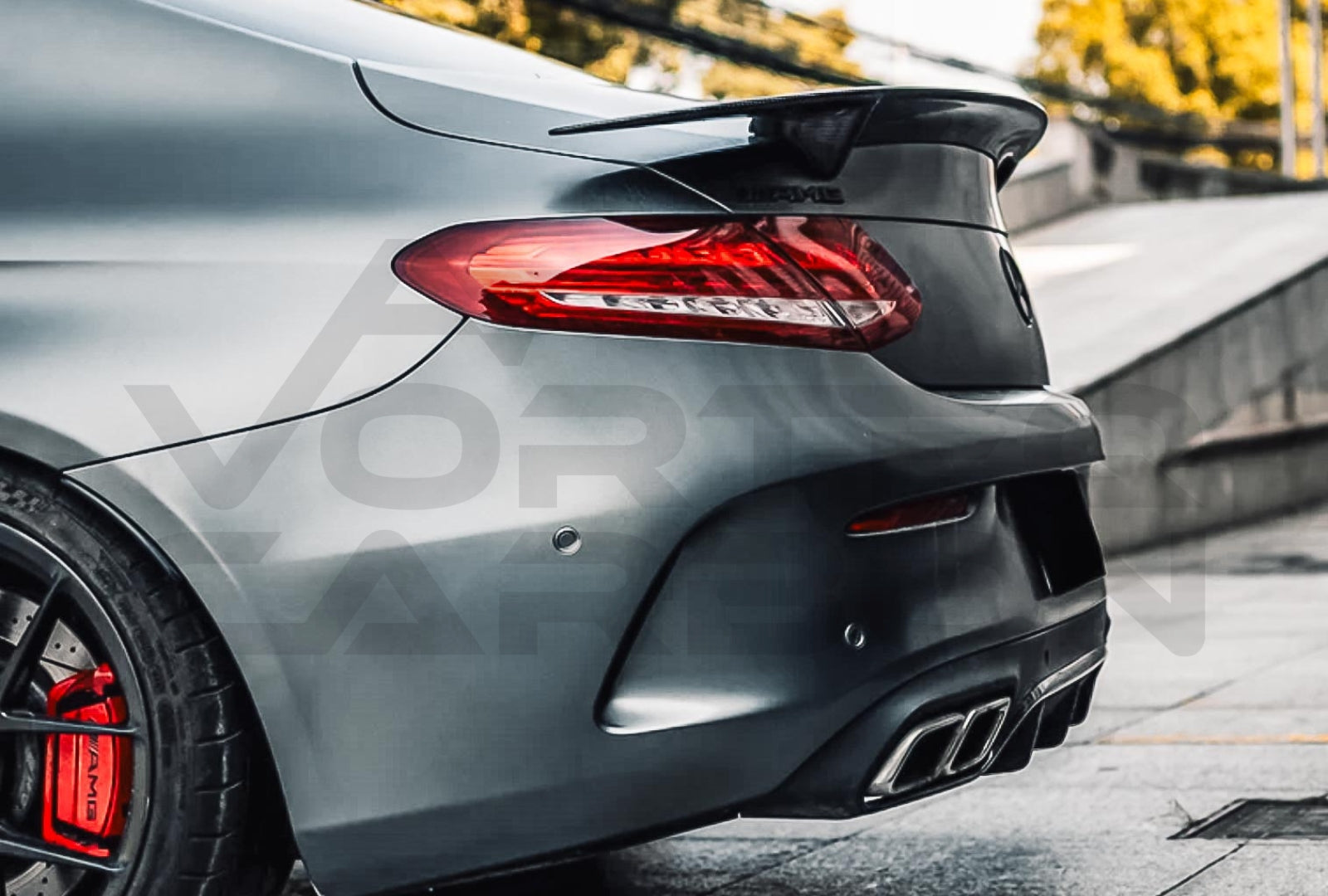 Carbon Fiber R Style Trunk Spoiler Mercedes Benz C Class W205 Coupe (2015 2021)