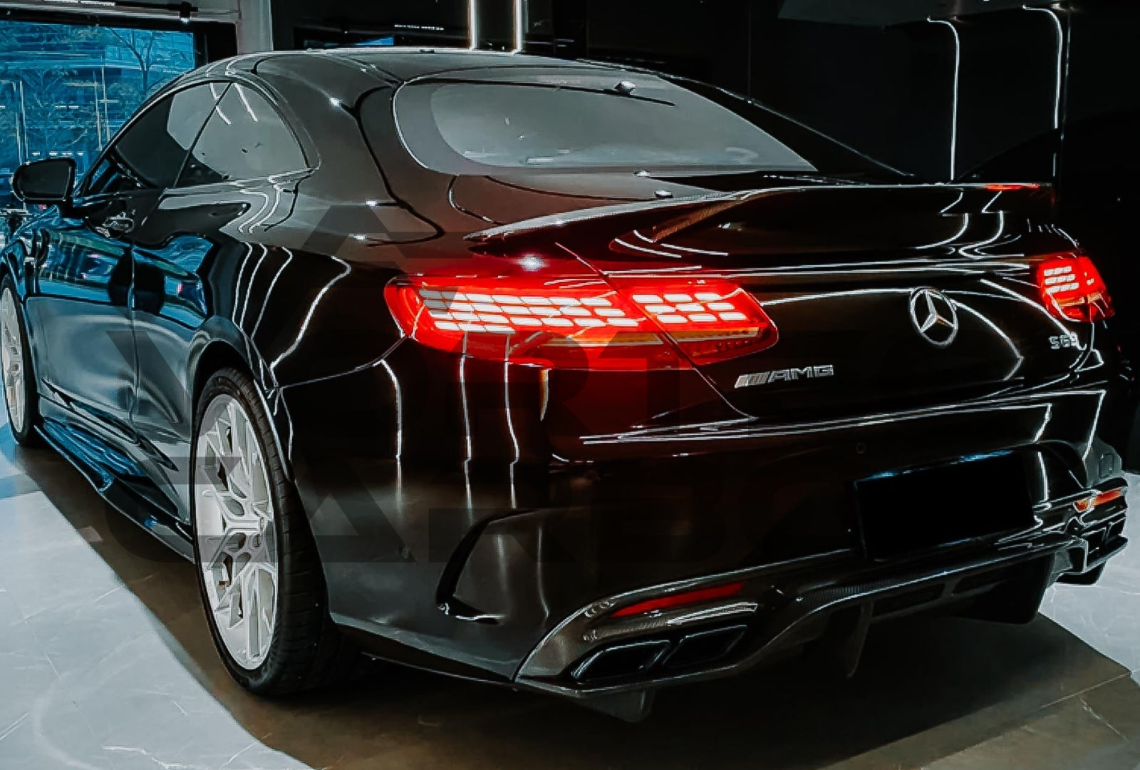 Carbon Fiber R Style Trunk Spoiler Mercedes Benz S Class C217 Coupe (2014 2021).