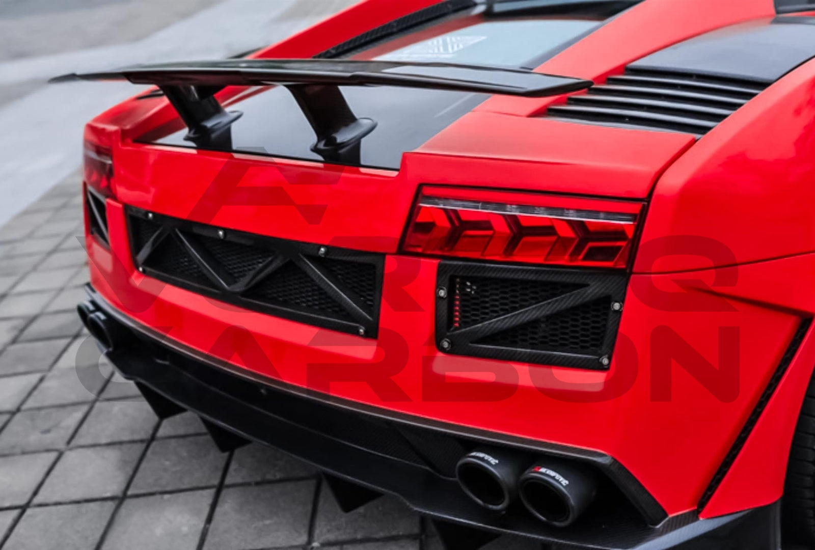 Carbon Fiber Rear Bumper Trim Replacement Lamborghini Gallardo (2009 2014)