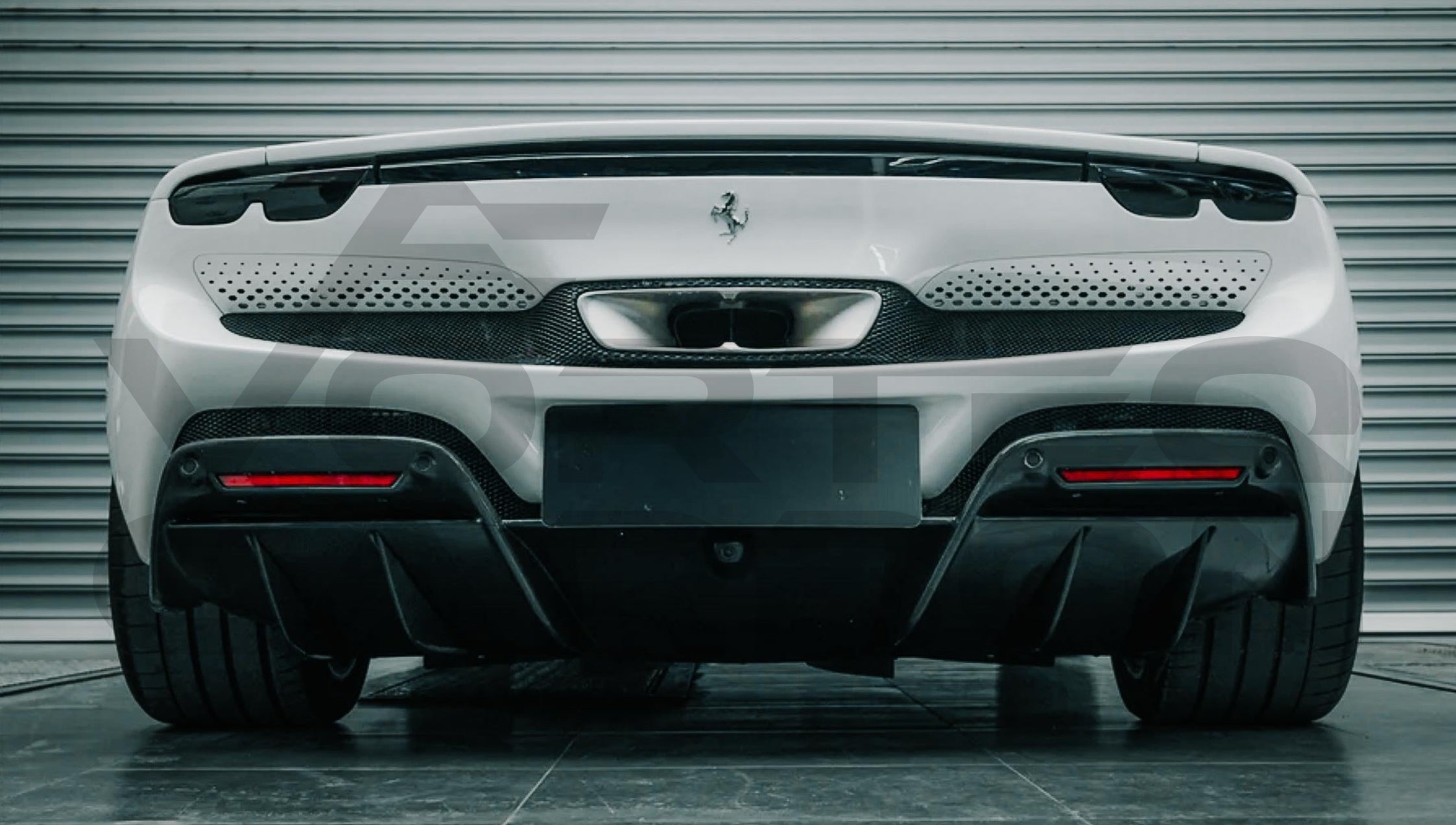 Unpainted Rear Bumper w/ Carbon Fiber Diffuser - Ferrari 296 GTB Type F171 (2022+)