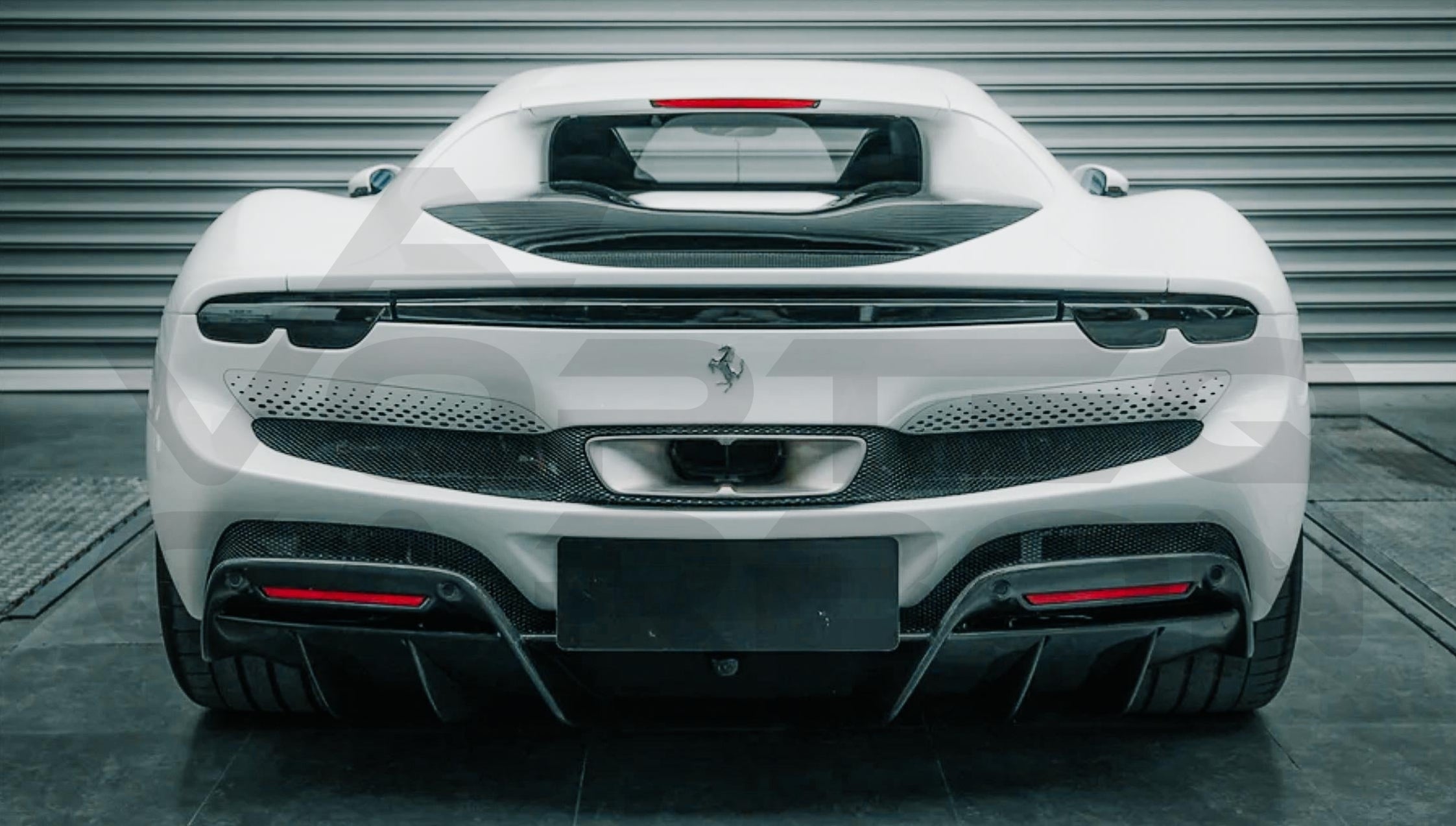 Unpainted Rear Bumper w/ Carbon Fiber Diffuser - Ferrari 296 GTB Type F171 (2022+)