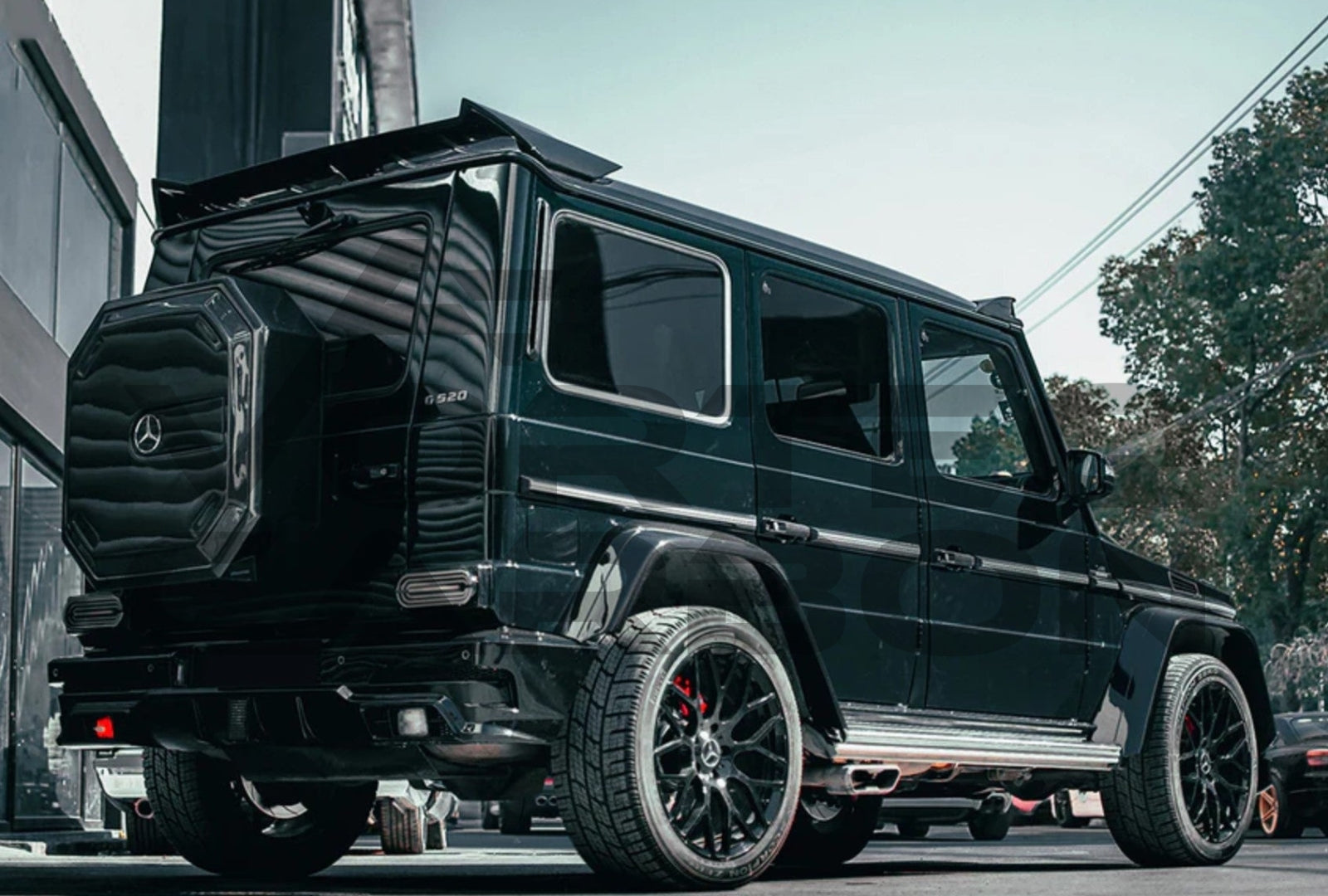 Carbon Fiber Rear Roof Spoiler (V1) Mercedes W463 G Class Wagon (2006 2018) 1