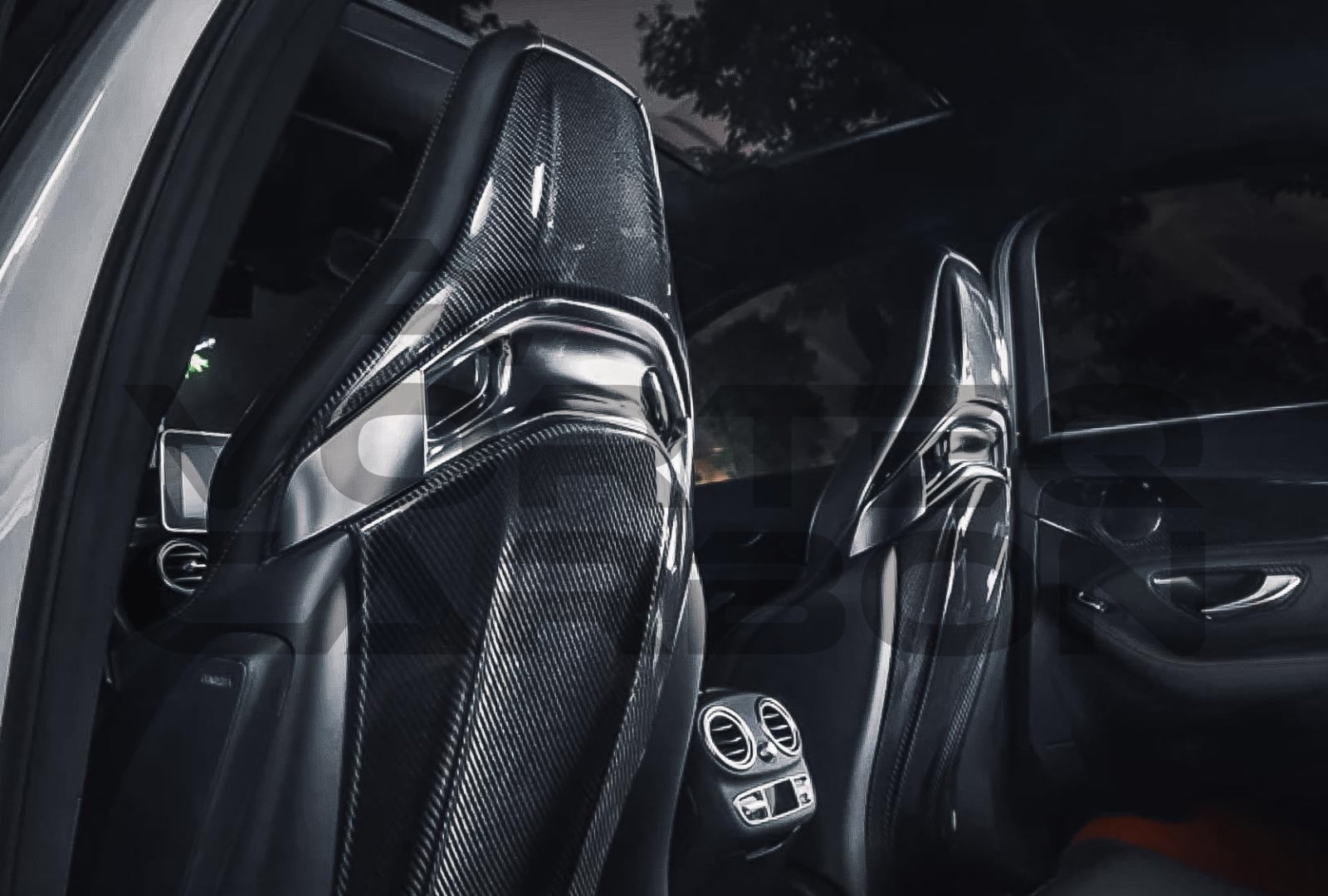 Carbon Fiber Seat Back Covers Mercedes Benz C63/S/CLA45 AMG Sedan (2015 2018)