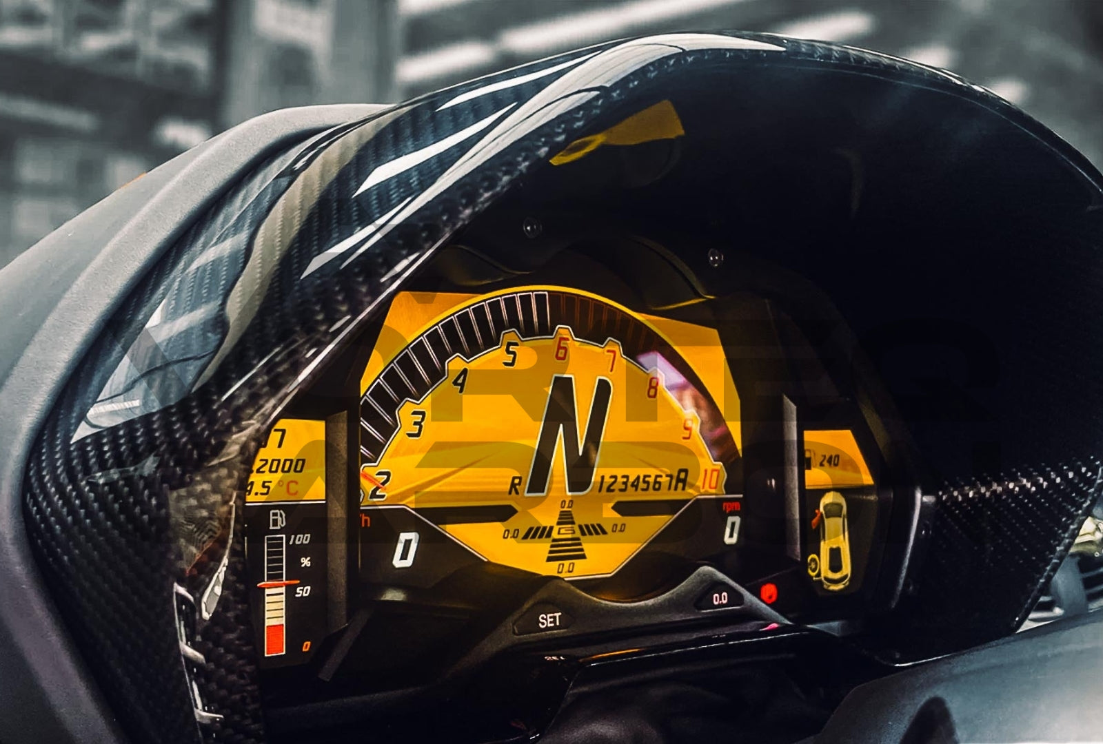 Carbon Fiber Speedometer Dash Trim Overlay Lamborghini Aventador LP700 Coupe/Roadster (2011 2016)