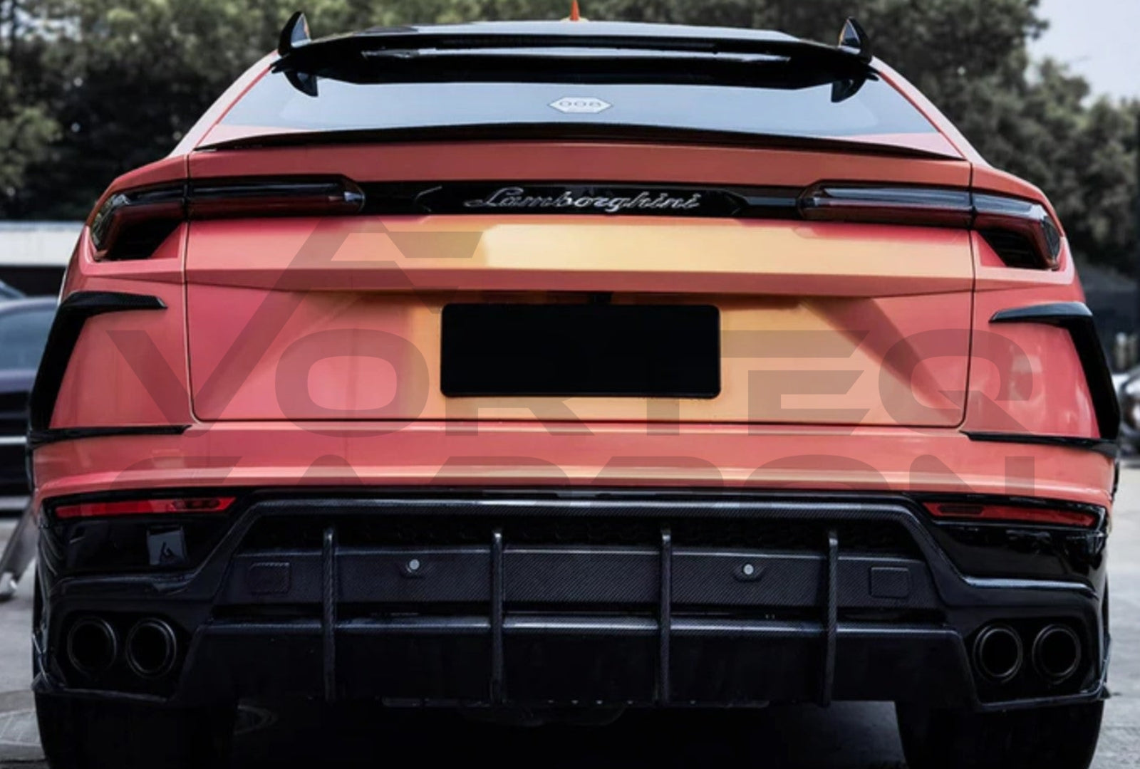 Carbon Fiber T Style Rear Bumper Side Vent Trim Lamborghini Urus 1