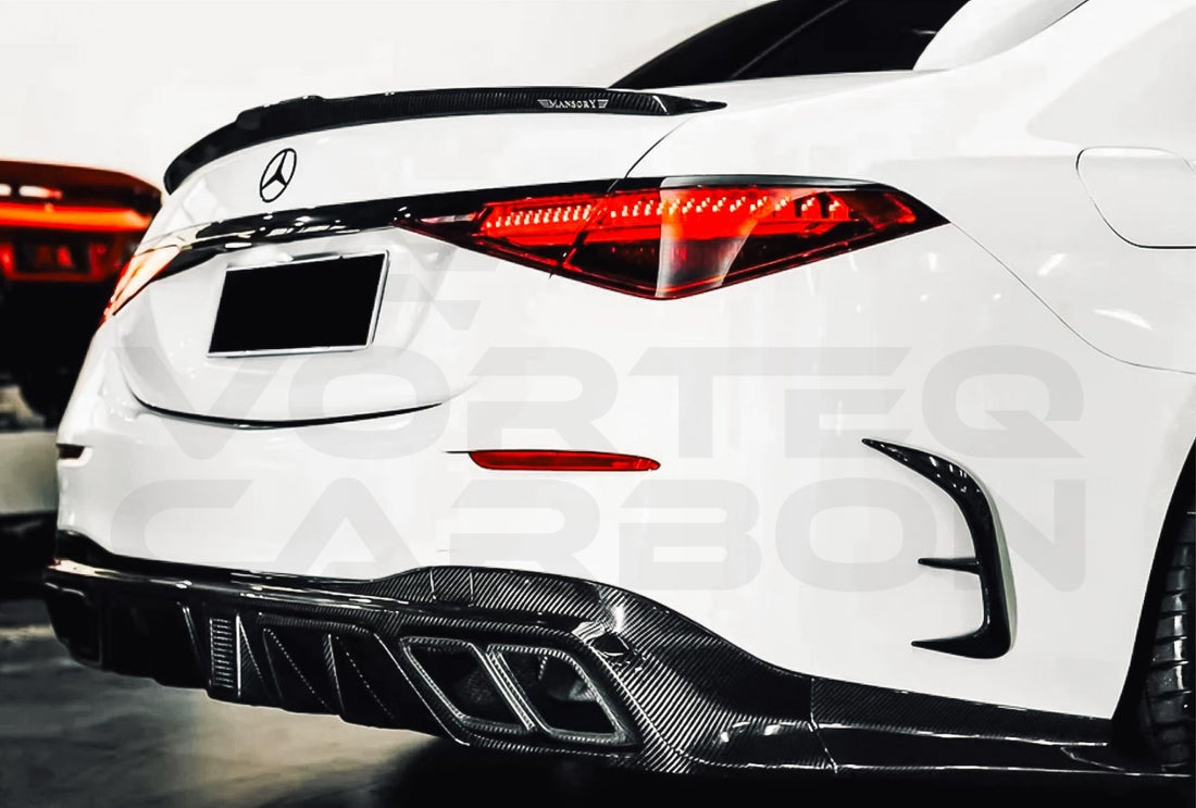 Dry Carbon Fiber Rear Bumper Side Vents (MSY Style) Mercedes Benz S Class W223 4Matic Sedan (2021 UP)