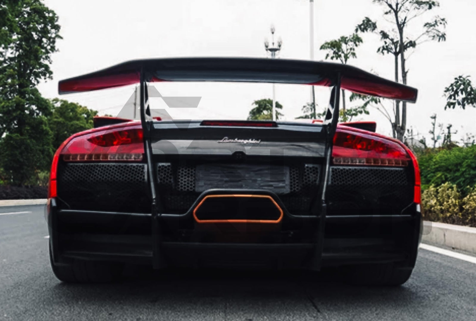 Partial Carbon Fiber SV Style Rear Bumper & Wing Lamborghini Murcielago (2001 2010) 1
