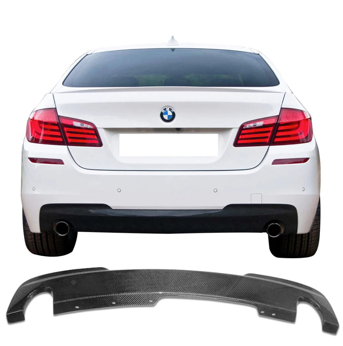 Carbon Fiber OEM Style Rear Diffuser (Dual Tips) - BMW 5 Series F10 (M-Sport)