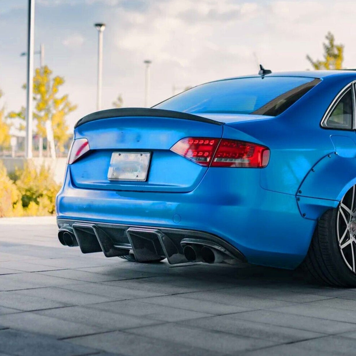 Carbon Fiber Rear Diffuser - Audi A4 B8 Sedan (2008-2012)