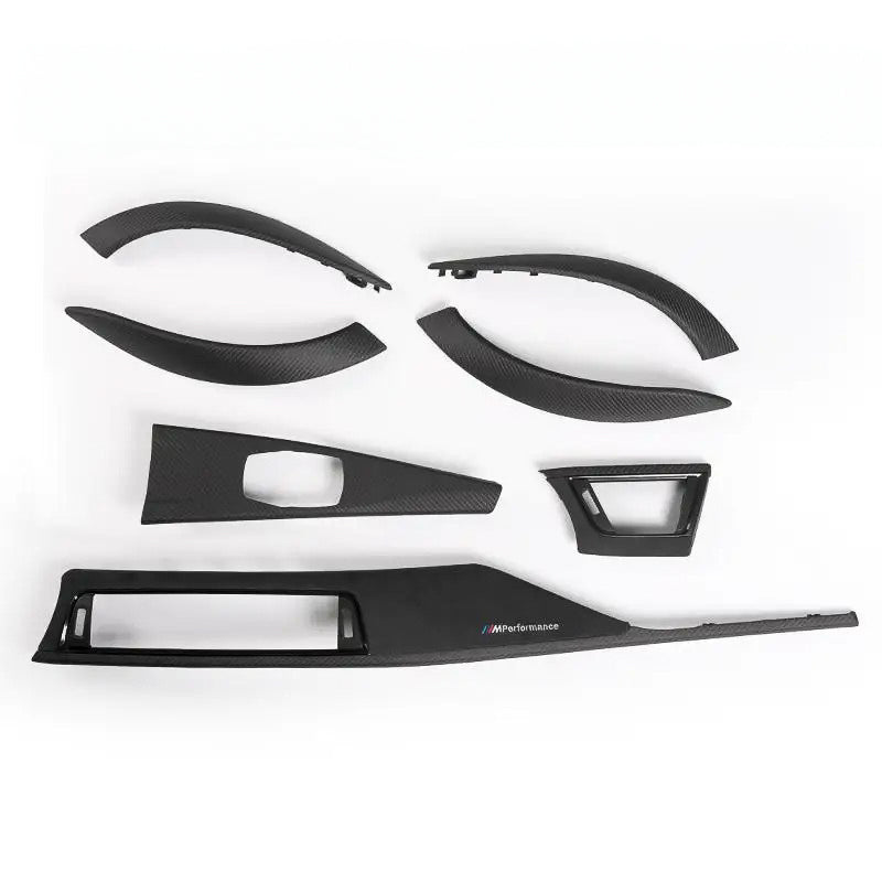 Matte Carbon Fiber & Alcantara Interior Dashboard Center Console Trim Set (10 Pieces) - BMW 3 Series & 4 Series (F30 / F32 / F36)