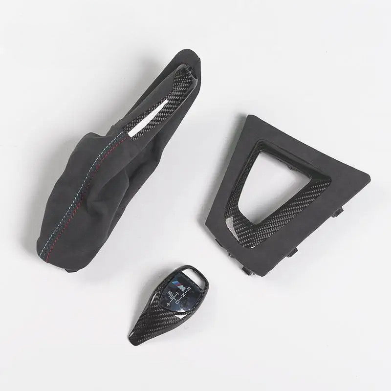 Gloss Carbon Fiber & Alcantara Center Console Trim Set (3 Pieces) - BMW 3 Series & 4 Series (F30 / F32 / F36)