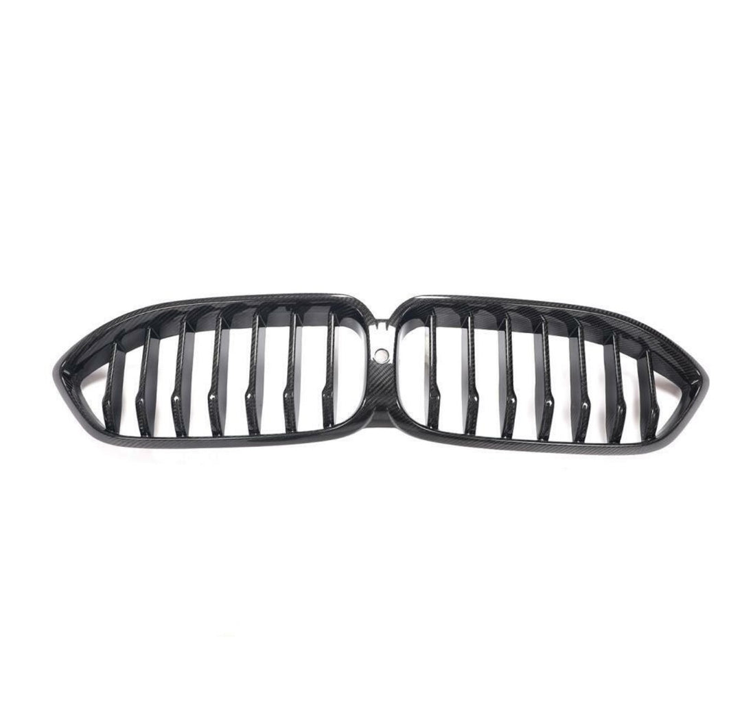 Carbon Fiber Single Slat Front Kidney Grilles - BMW 8 Series M8 Coupe / Gran Coupe / Convertible / Sedan (F91 F92 F93 G14 G15 G16)