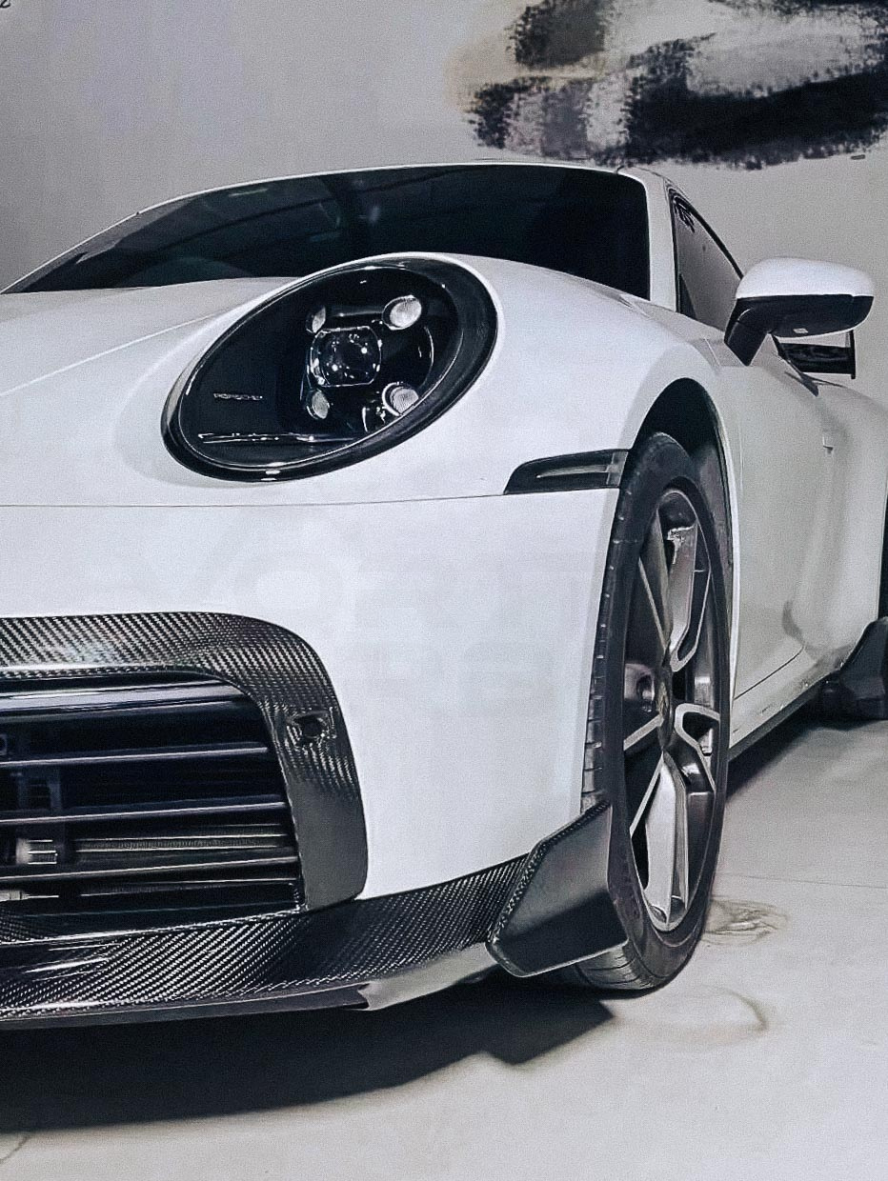 Carbon Fiber B Style Front Lip - Porsche 992 911 Turbo S (2019-2022)