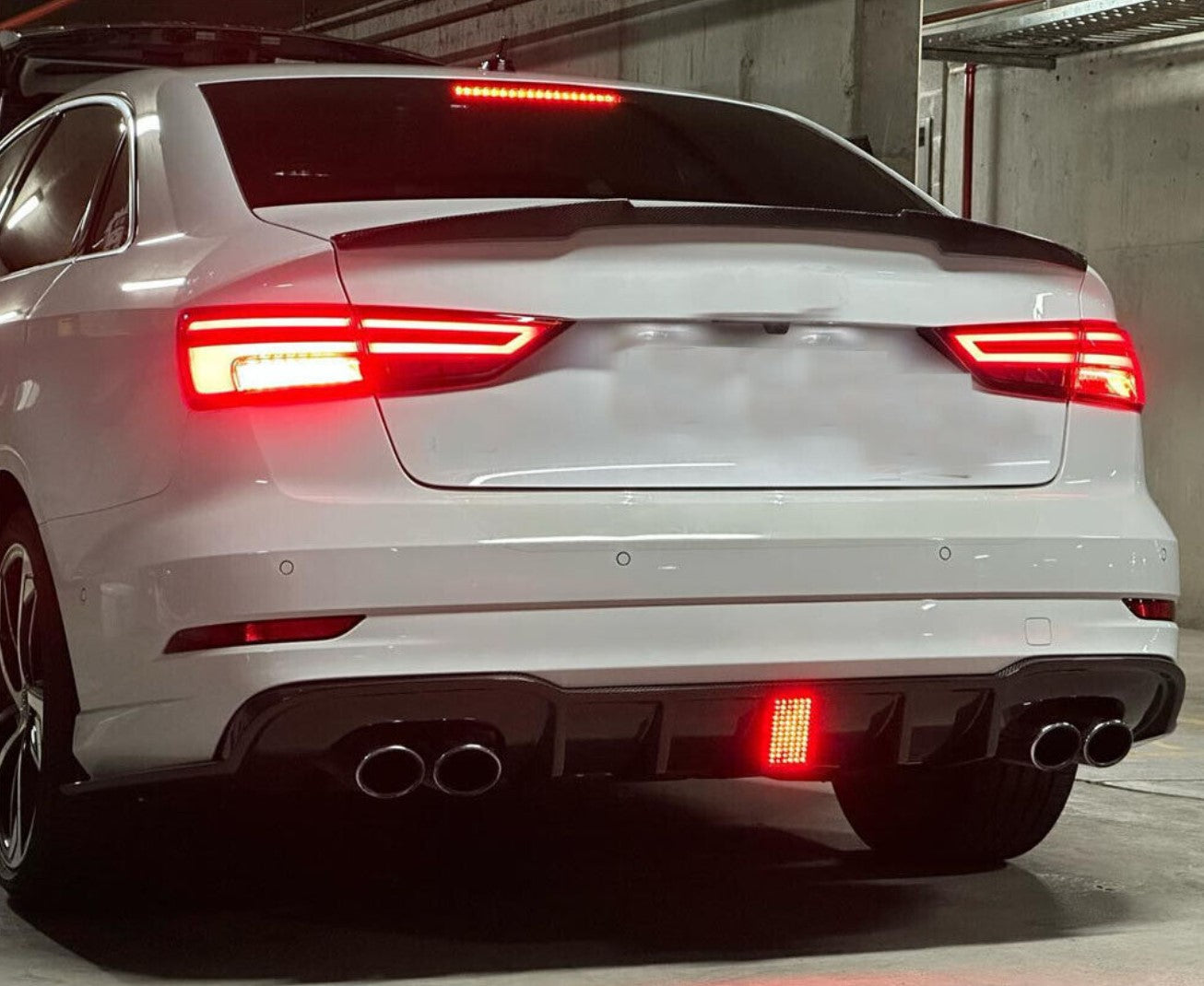 Carbon Fiber F1 LED Rear Diffuser - Audi RS3 (2017-2019)